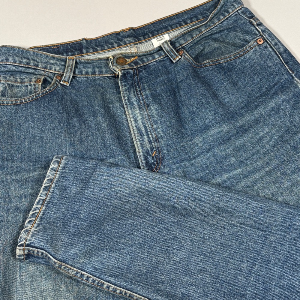 Vtg 90s Levis 521 High Rise Tapered Leg Mom Jeans Made in USA Blue Denim 16 Med